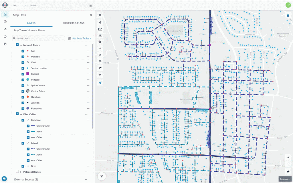 Use fiber allocation at equipment to view capacity